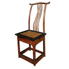 Chinese Bamboo Dining Chairs with Woven Seat 1