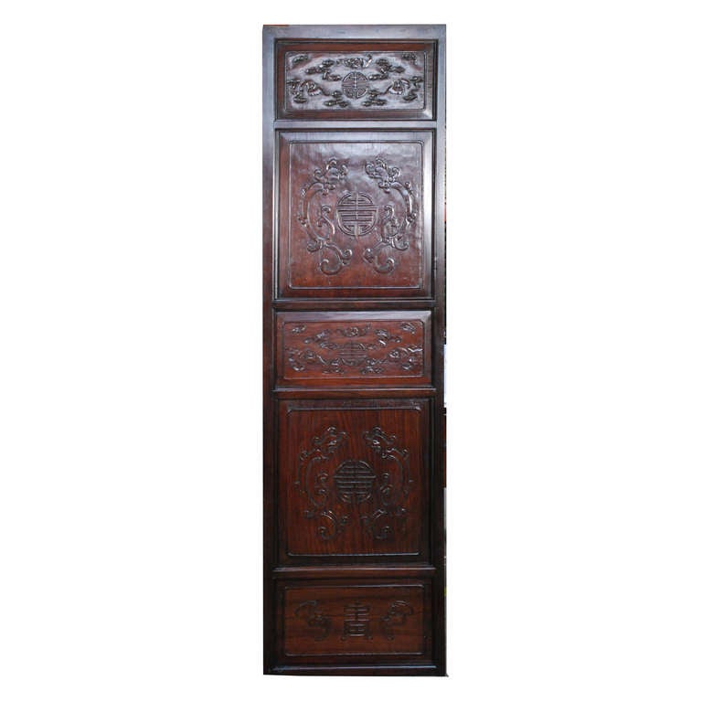 Set of Six 19th Century Rosewood Carved Panels 3