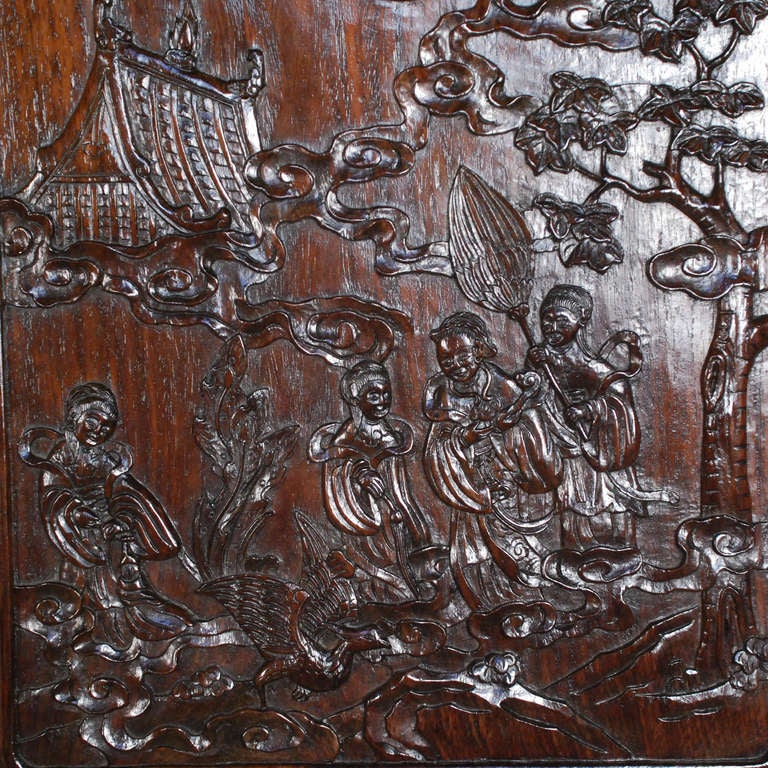 Set of Six 19th Century Rosewood Carved Panels In Excellent Condition In Chicago, IL