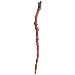 19th c. Chinese Folk Art Carved Walking Stick