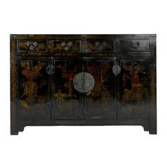 19th c. Chinese Two Door Four Drawer Painted Scholar’s Chest