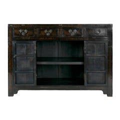 19th c. Chinese Two Door Four Drawer Painted Scholar’s Chest