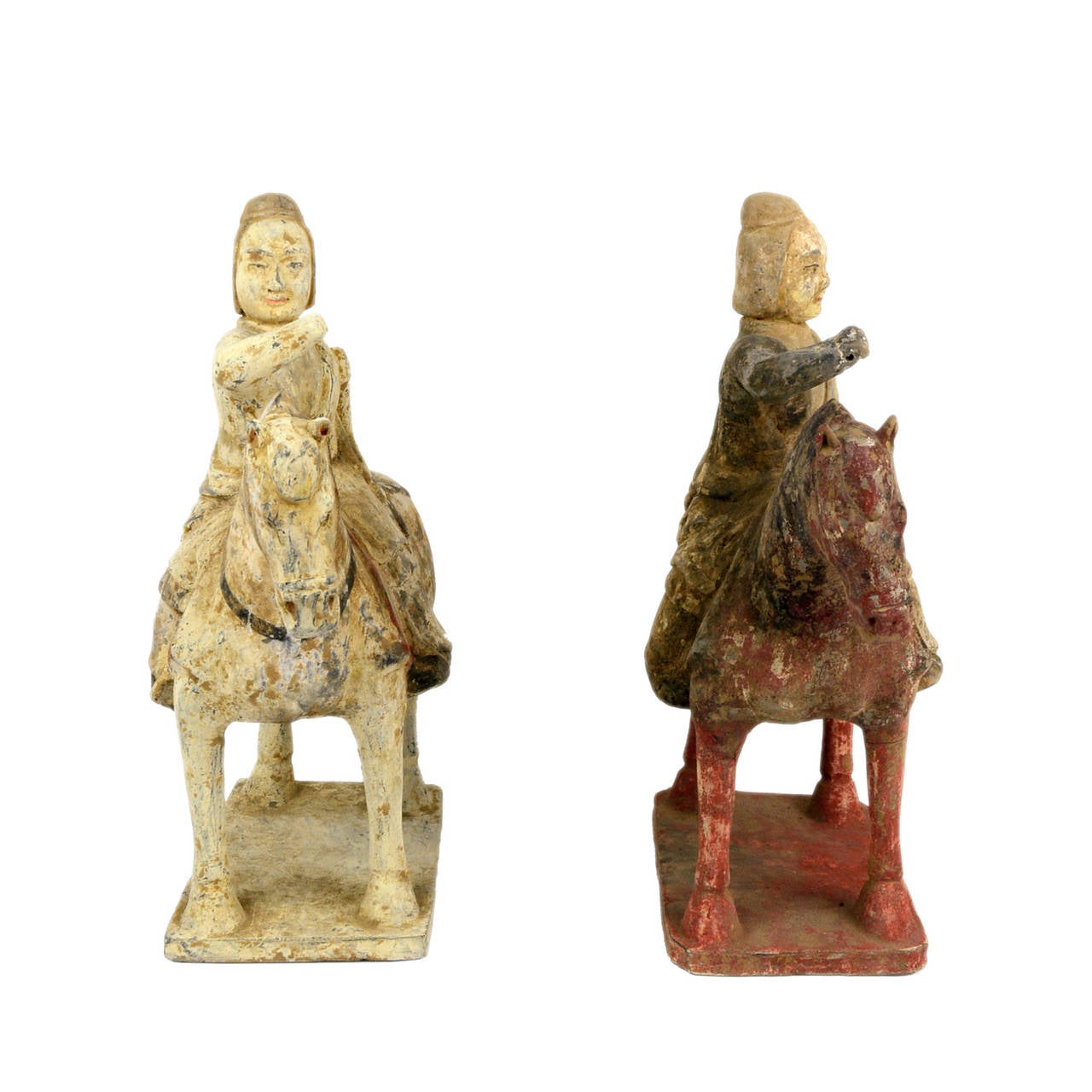 Pair of Northern Qi Dynasty Equestrians In Good Condition In Chicago, IL