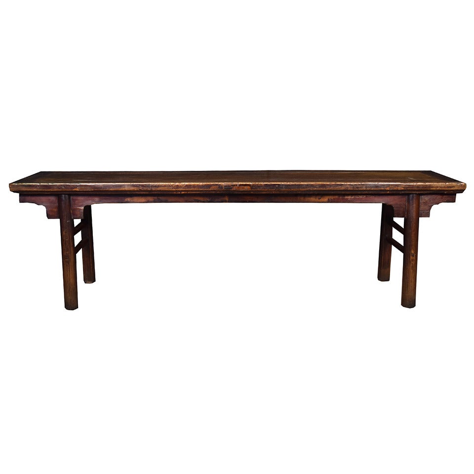 19th Century Chinese Three Person Bench