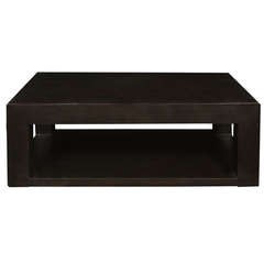 20th Century Parchment Covered Platform Table