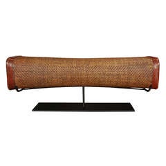 19th Century Chinese Bamboo Pillow on Stand