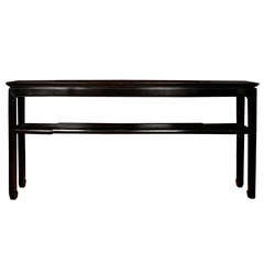 Early 20th Century Chinese Narrow Black Altar Table