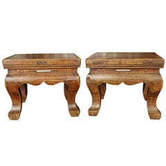 Antique Pair of 19th Century Chinese Small Stools