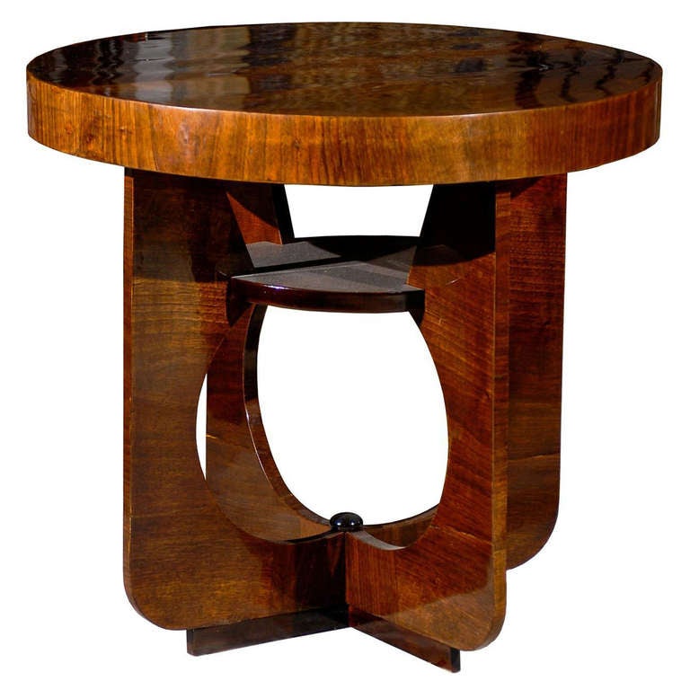 Hungarian Art Deco Side Table with Cut Out Legs at 1stdibs