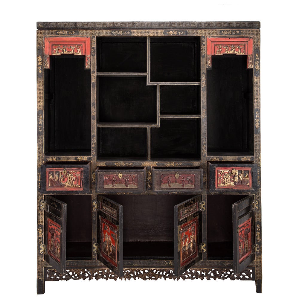 Gilt Lacquered Collector's Cabinet