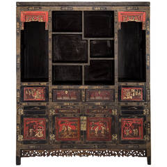 Gilt Lacquered Collector's Cabinet