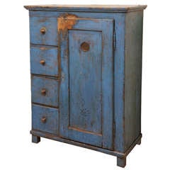 Antique Early 19th C Painted Scandinavian Cupboard