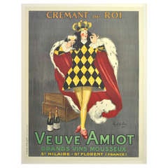 1920s Art Deco poster by Cappiello: Veuve Amiot "King of Sparkling Wines"