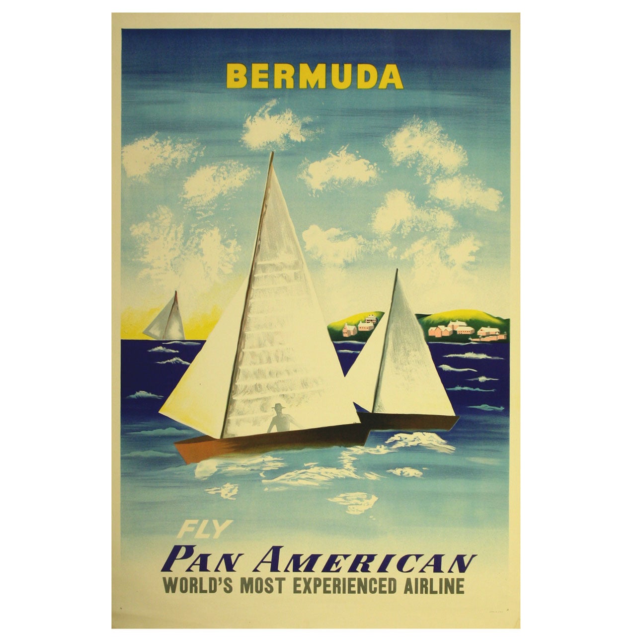 Mid-Century Pan Am Poster by McKnight Kauffer ‘Bermuda’