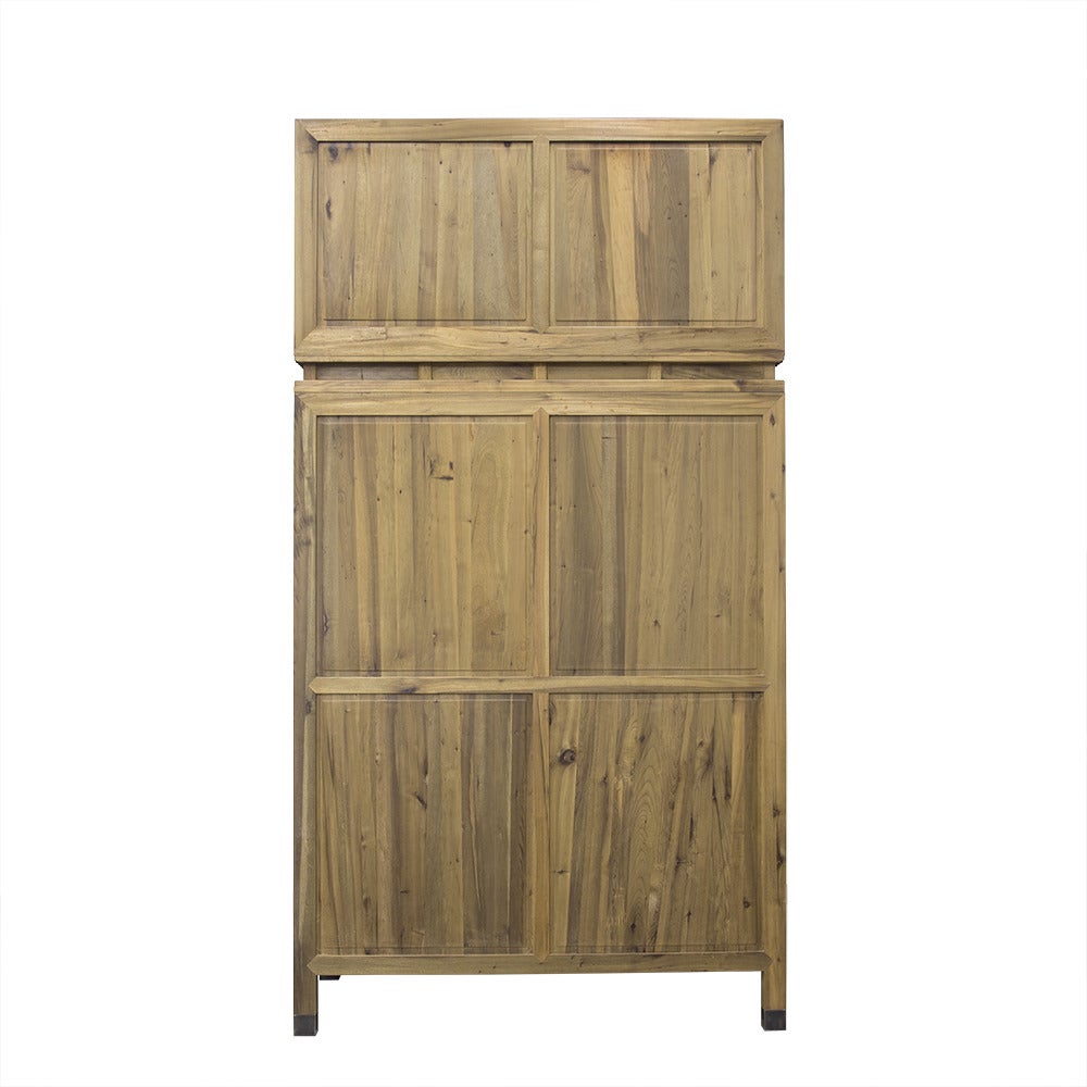 Contemporary Pair of Ornate Cedar and Zitan Compound Cabinets
