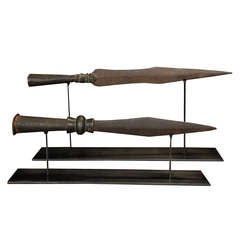 19th Century Chinese Spears on Stands