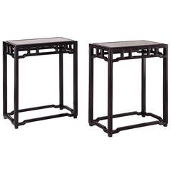 Pair of Blackwood Half Tables with Slate Tops