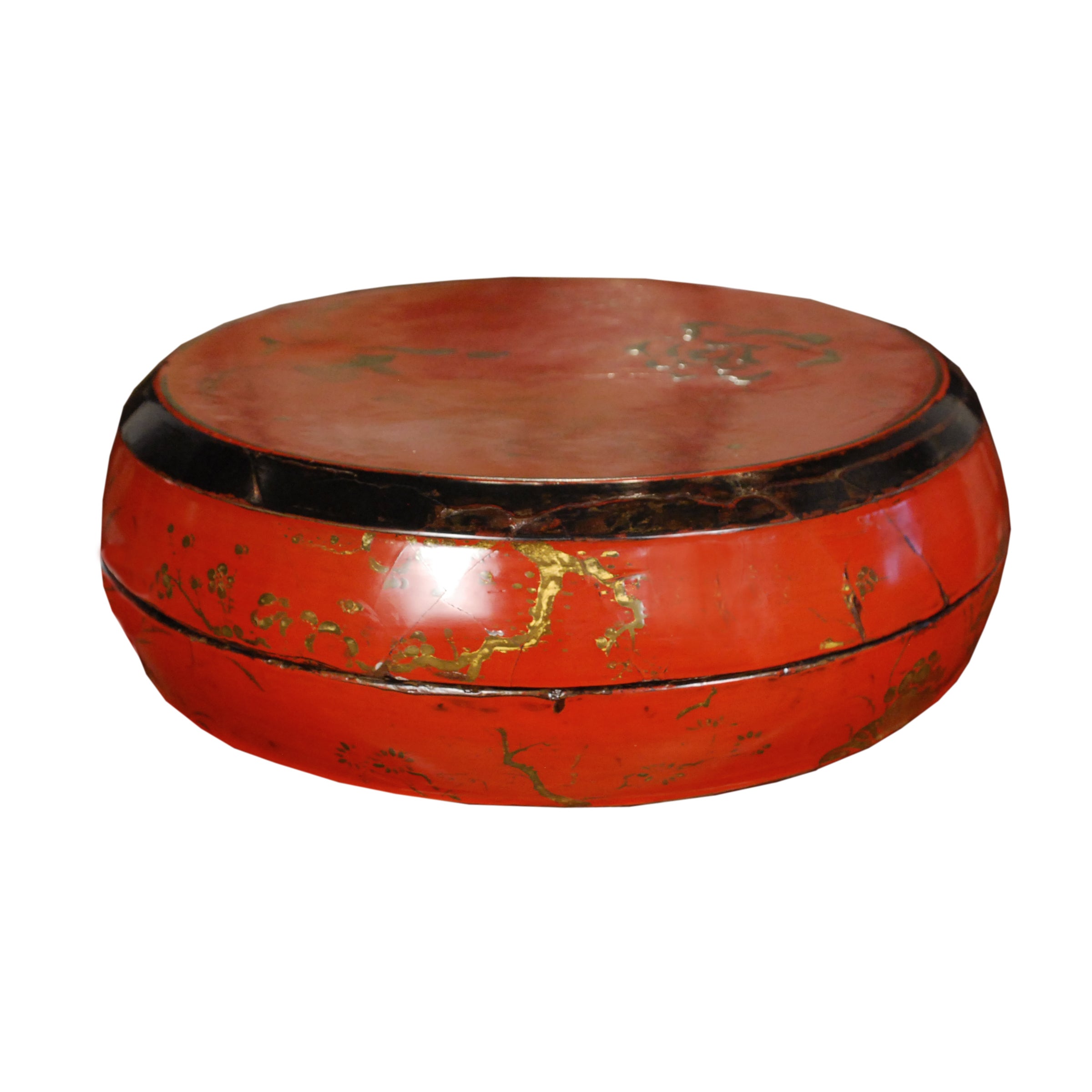 19th Century Chinese Red Lacquer Peony Box