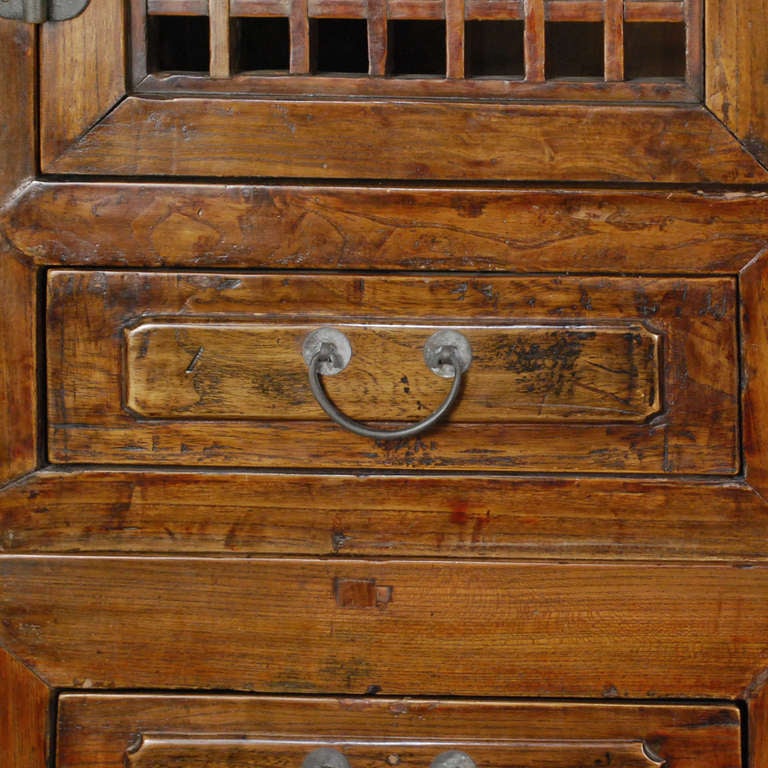 19th Century Chinese Stacking Cabinet with Lattice Doors 2