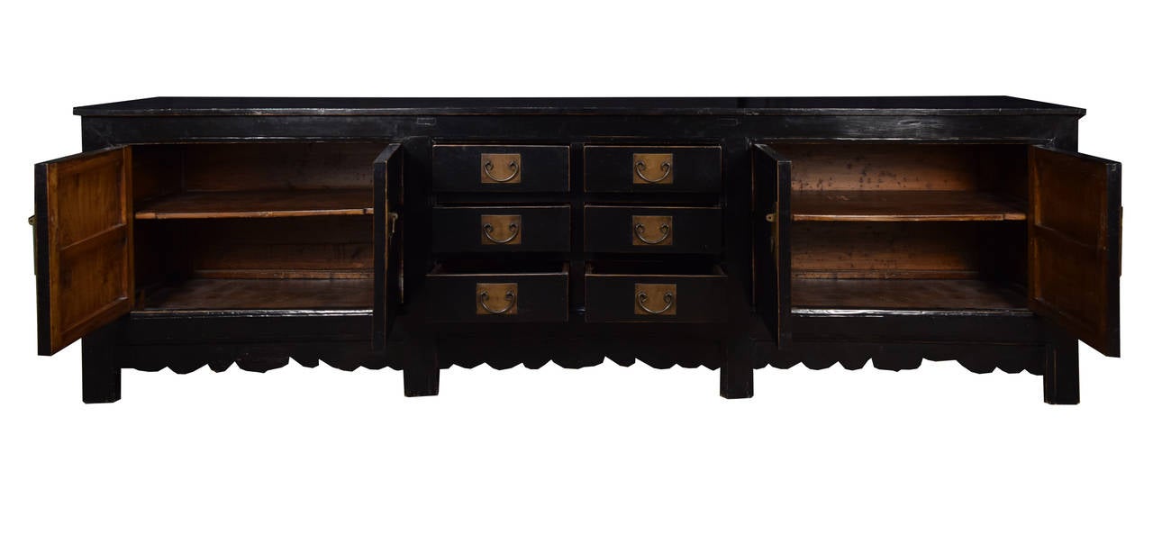 Monumental 19th Century Black Lacquer Coffer
