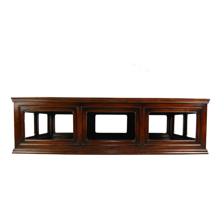 Platform Table with Leather Top