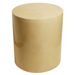 Karl Springer Parchment Covered Pedestal Table