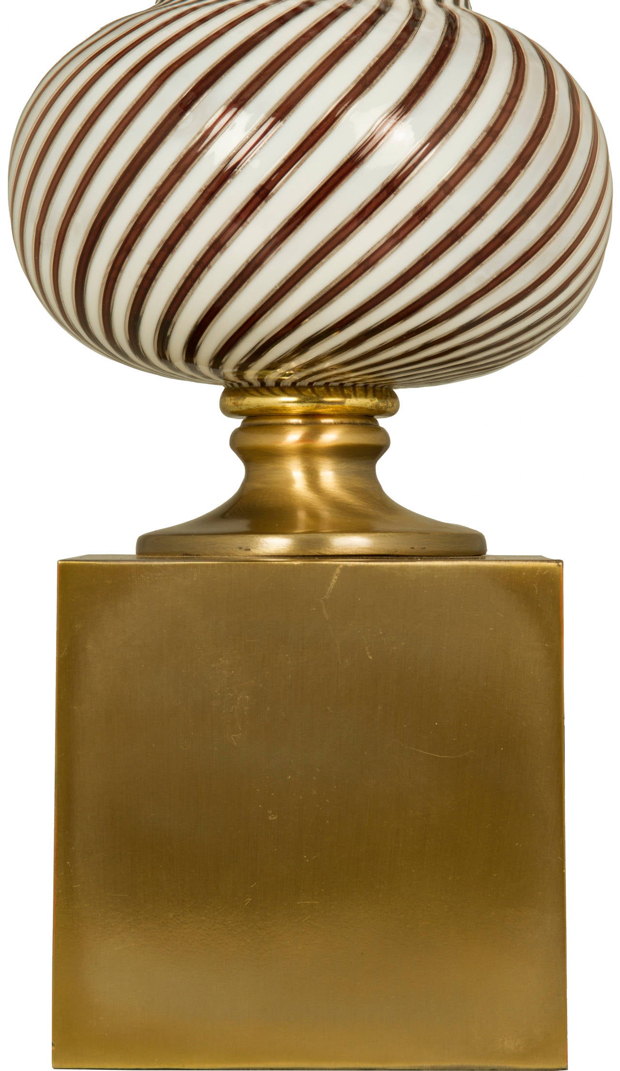 Mid-20th Century Pair of Dino Martens Mezzanine Filligrana Italian  Glass Lamps