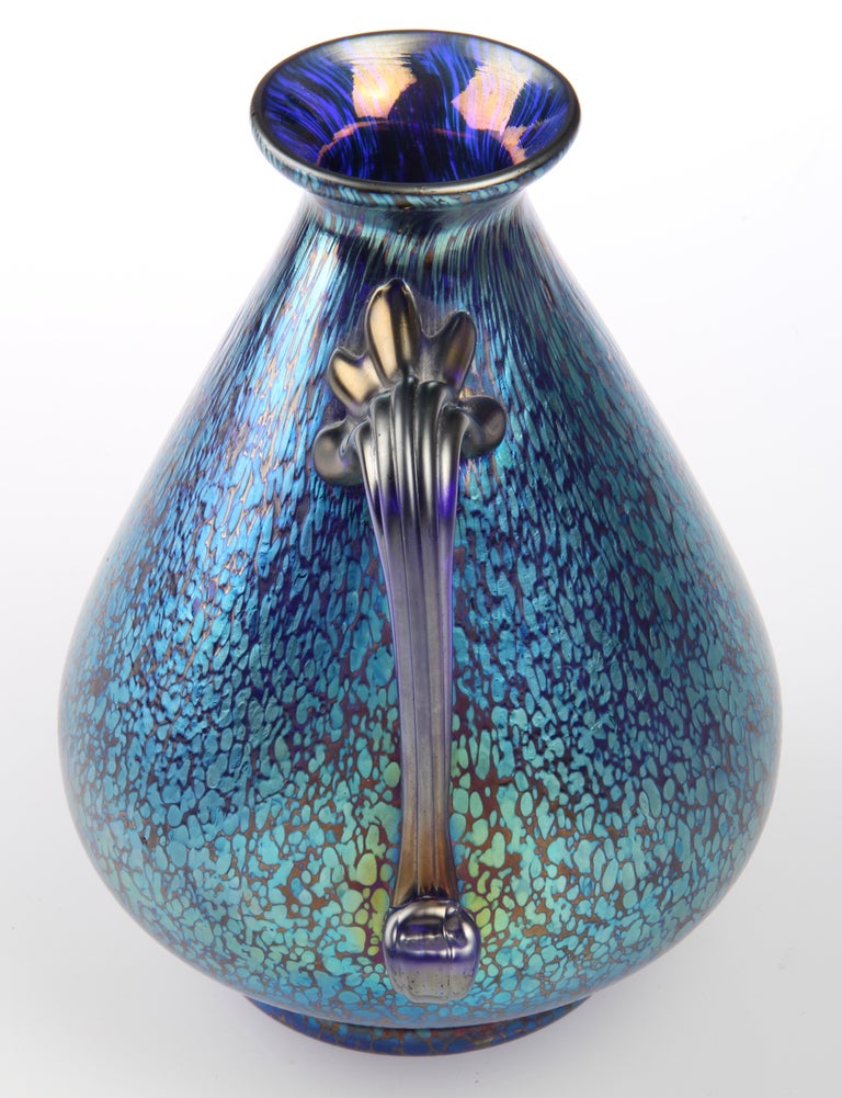 20th Century Exceptional Loetz Czech Handled Vase