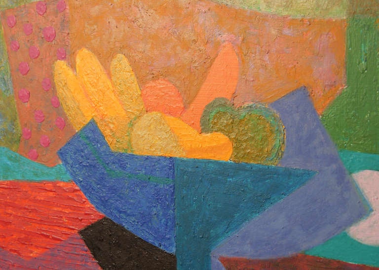 This is a wonderfully geometric cubist painting by Tabuena ... subtly textural.