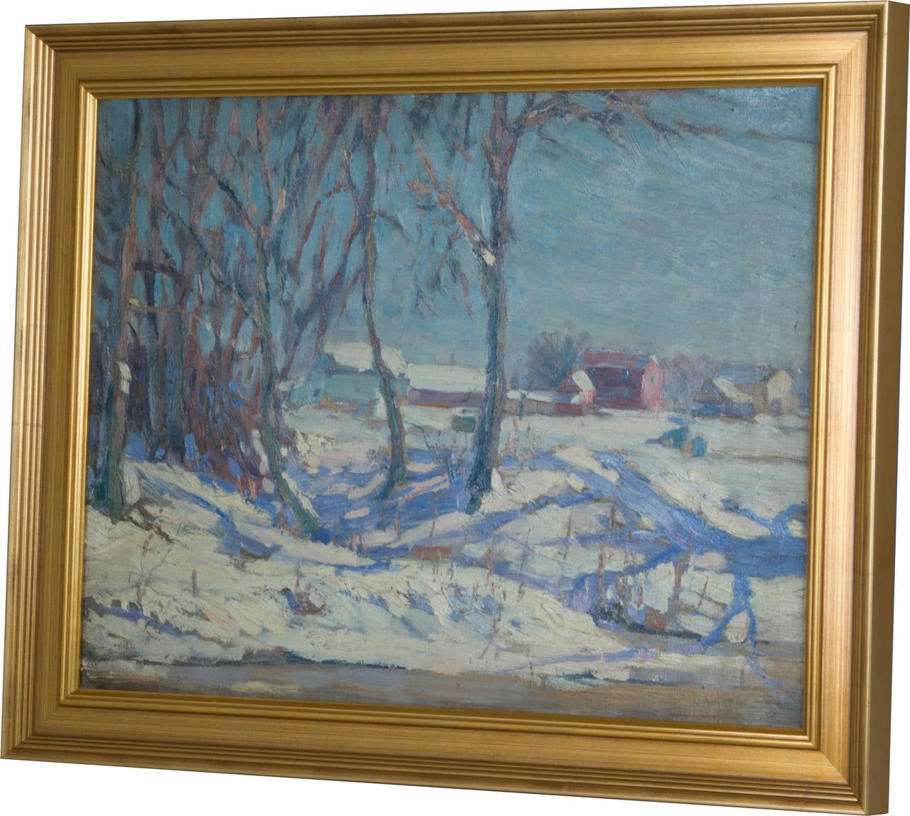 Winter Landscape by Louis P. Grumieaux In Excellent Condition For Sale In Chicago, IL