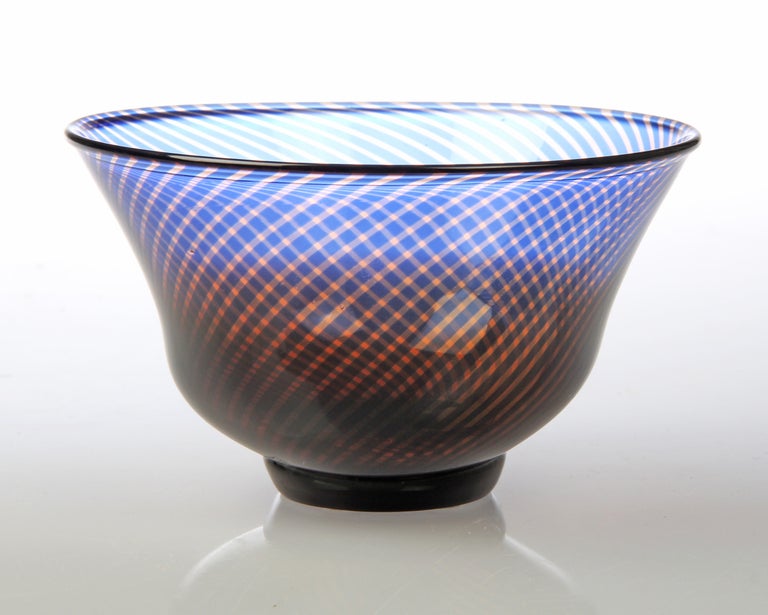 Swedish Orrefors Graal Glass Bowl by Edward Hald For Sale