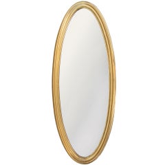 1950
s Long Oval Gold Leafed Mirror 1950
s Long Oval Gold Leafed Mirror