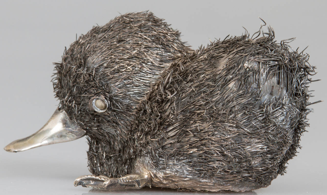 Silver Buccellati Duckling Sculpture In Excellent Condition In Chicago, IL