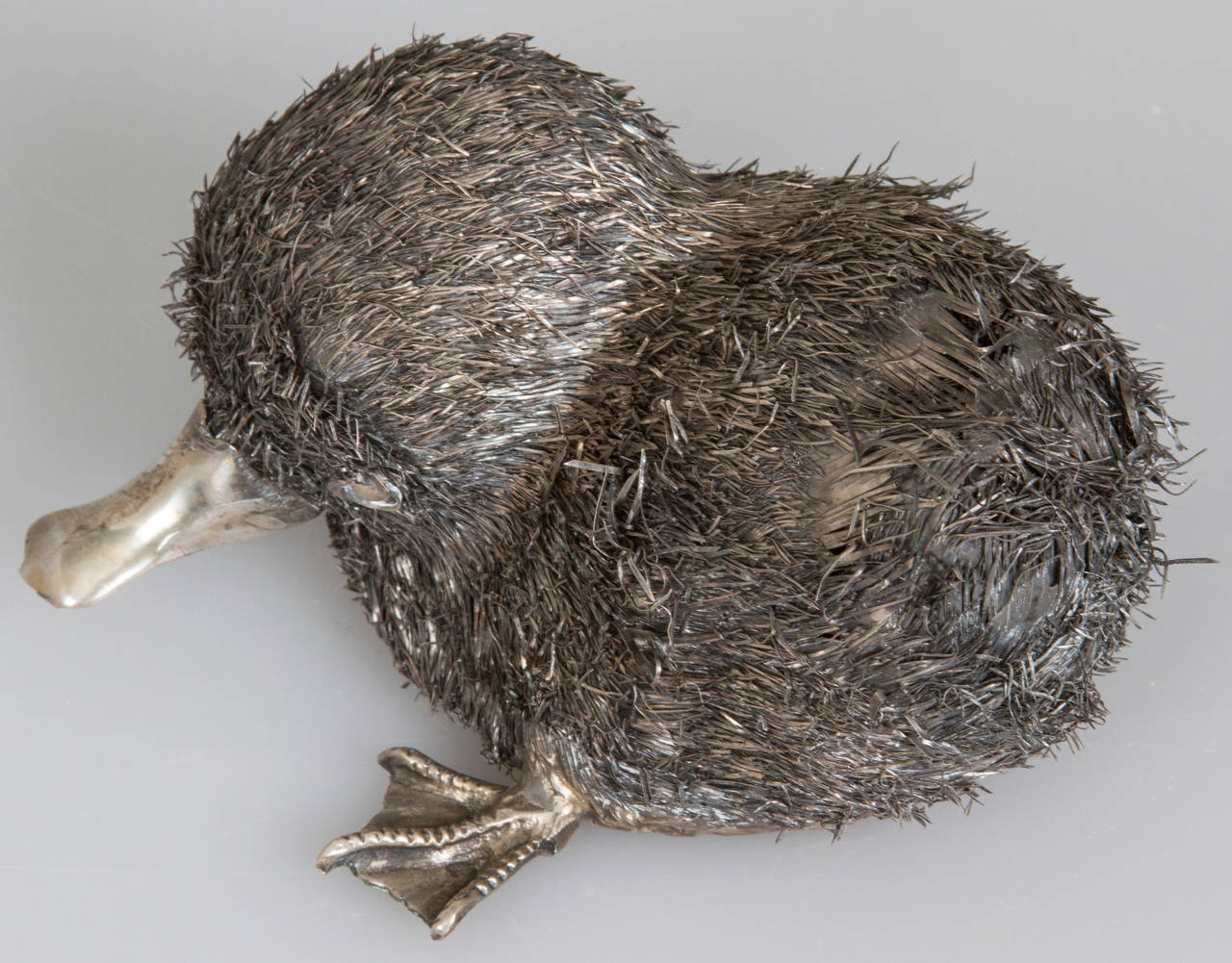 20th Century Silver Buccellati Duckling Sculpture