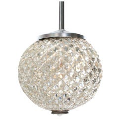 Small Beaded Crystal  Globe Hanging Fixture