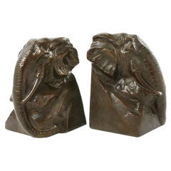 Gorham Bronze Elephant Bookends.