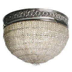 Art Deco Beaded Crystal Flush Mount Chandelier