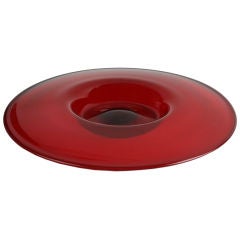 Large Red Venetian Glass Centerpiece Bowl Large Red Venetian Glass Centerpiece Bowl
