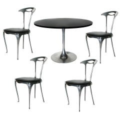 Aluminum Table and 4 chairs by Kessler