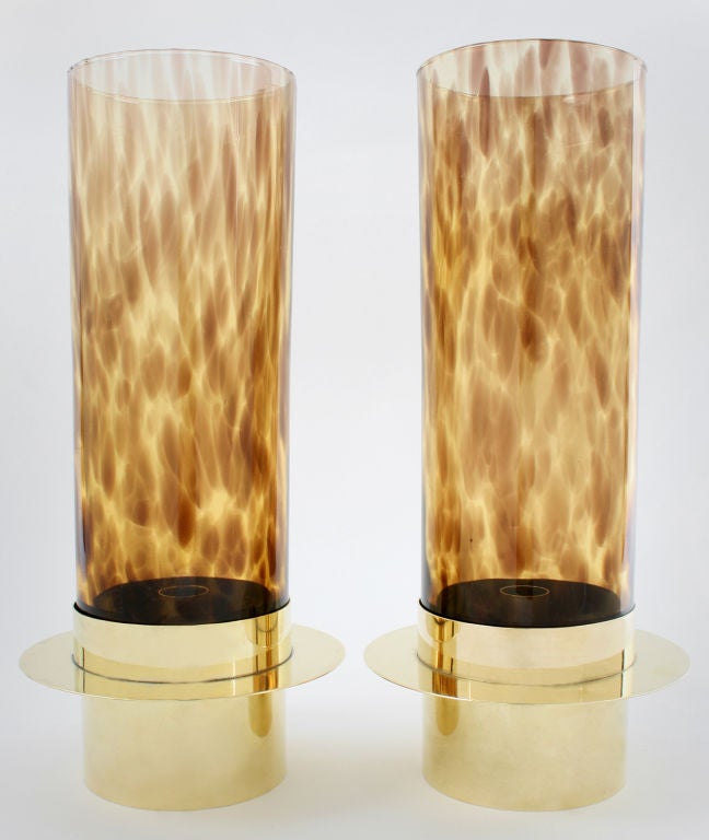 Tortoise Glass Centerpiece Bowl and Candle Hurricane Lamps