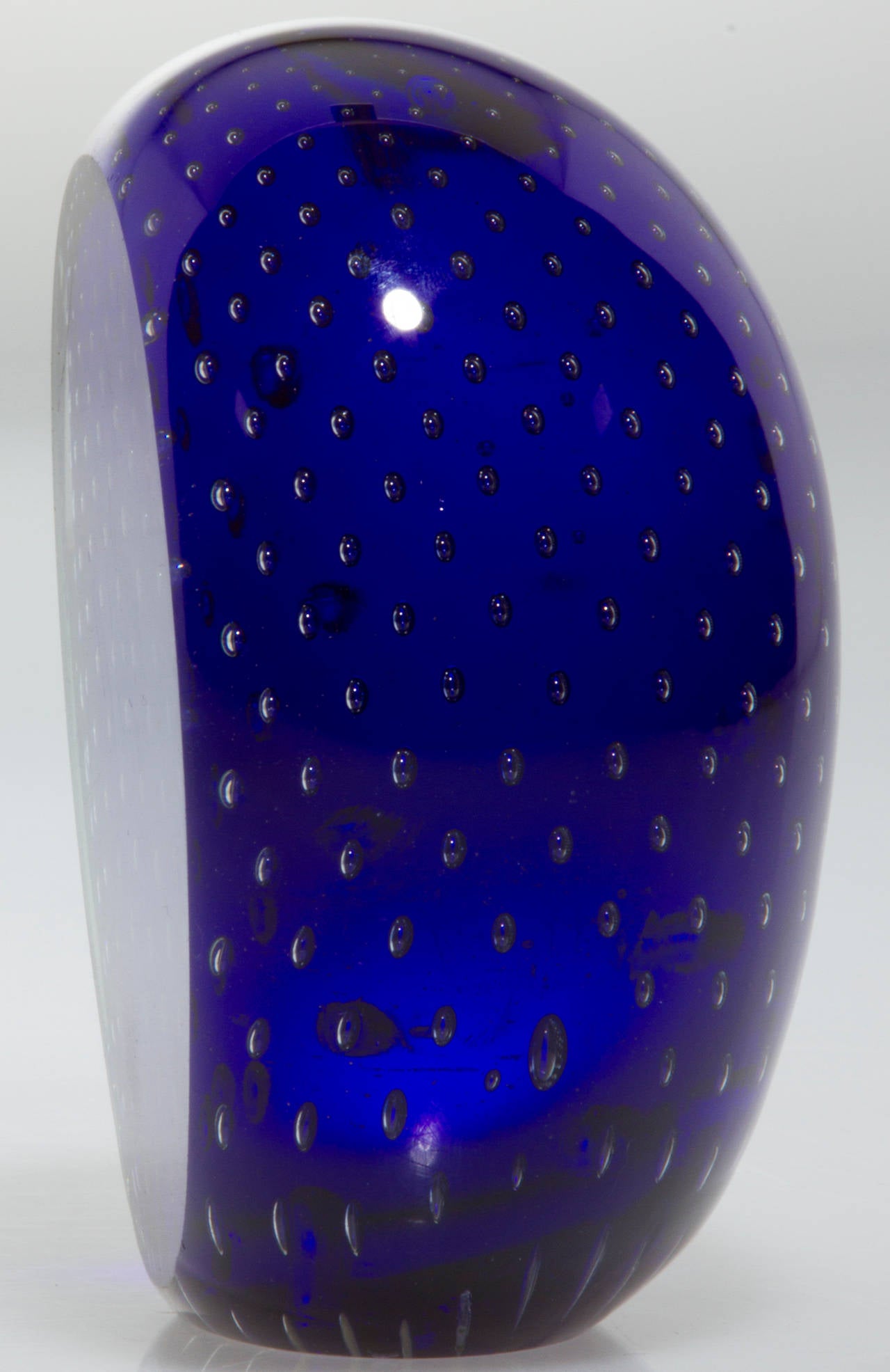 Italian Pair of Venini Cobalt Blue Glass Bookends
