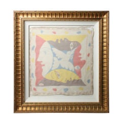 Rare Picasso Textile for Congres Pour le Peuples de Pax