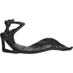 Modernist Bronze Sculpture of Reclining Woman