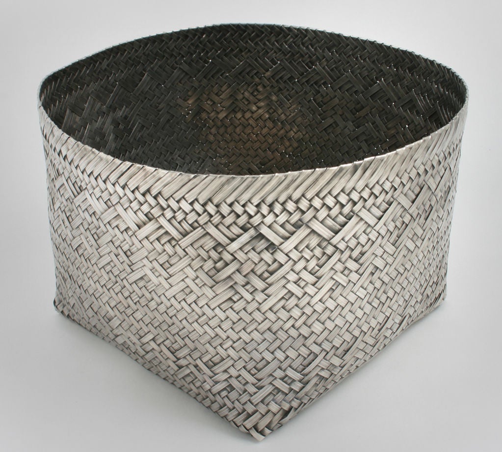 sterling silver woven basket
