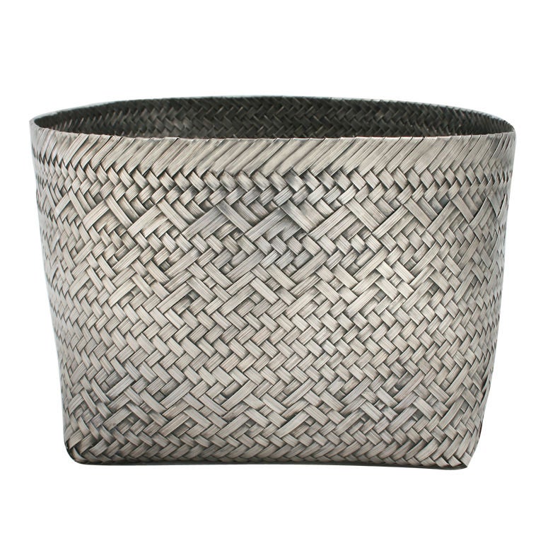 Woven Tiffany Sterling Silver Orchid Basket