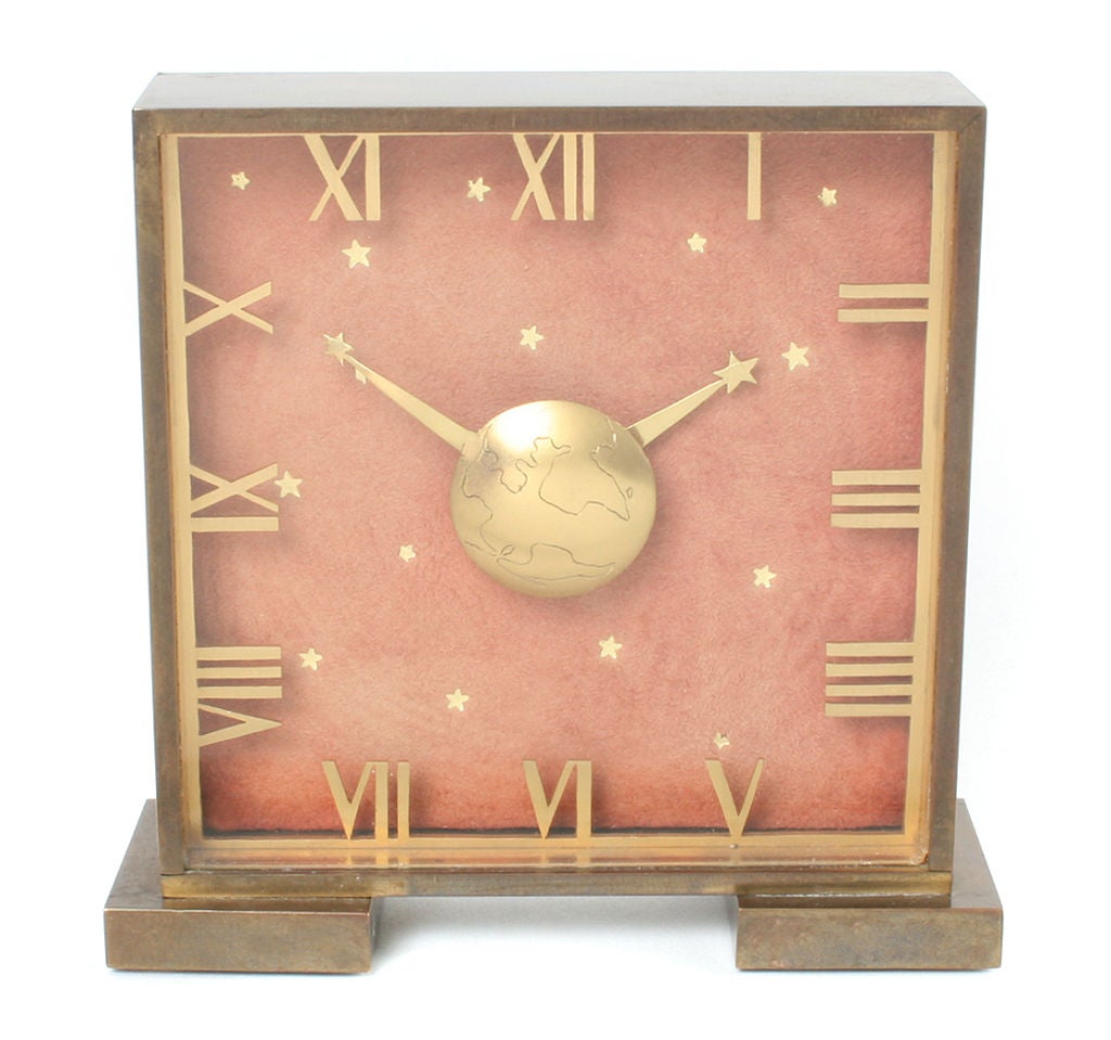 Art Deco French Bronze 8 Day Clock by Just