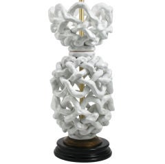 Italian "Pasta" White Ceramic Lamp