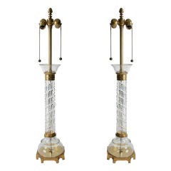 Elegant Cut Crystal Lamps by Marbro