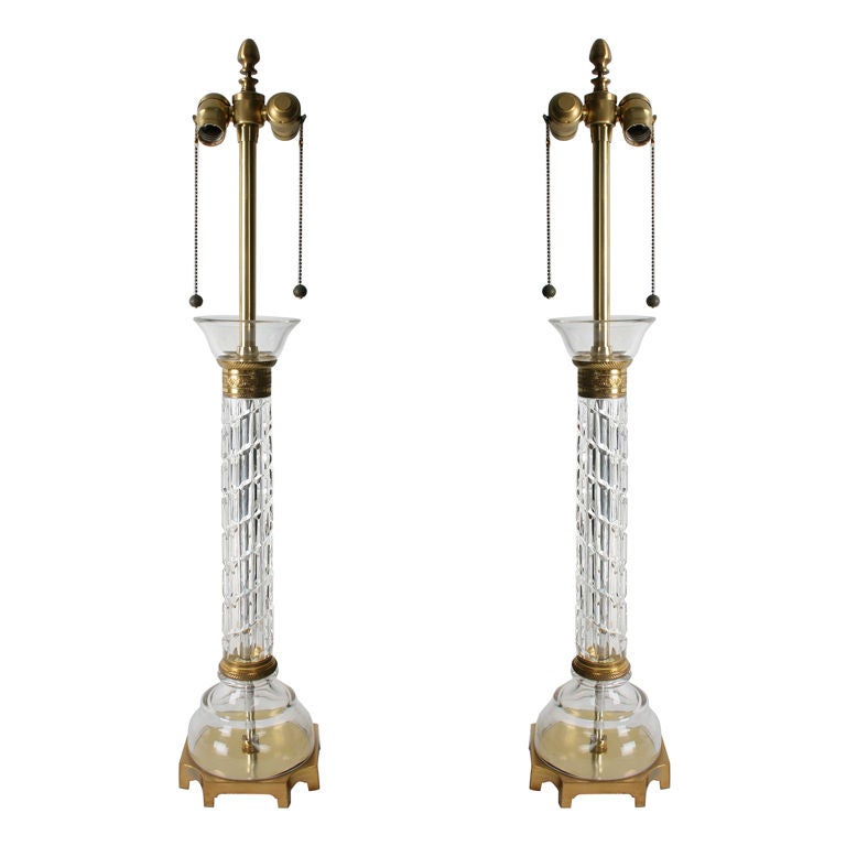 Elegant Cut Crystal Lamps by Marbro at 1stDibs