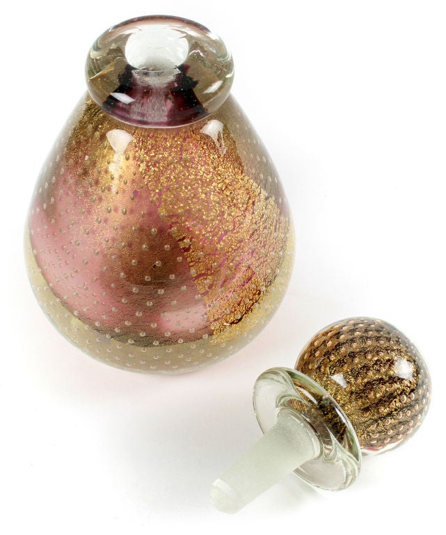 Large Italian Murano Glass Perfume Bottle and Stopper